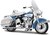 Maisto - HD - Motocykel - 1966 FLH Electra Glide, modro-biela, séria 44, blister box, 1:18