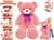 Plišani medvjed s mašnom, Teddy Greetings 120 cm (ružičasti)