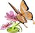 Woodcraft Drevené 3D puzzle Motýľ na kvetoch farebný