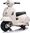 Elektrická motorka Vespa GTS, biela, s pomocnými kolesami, Licencované, 6V Batéria, 30