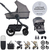 EASYWALKER Set XXL kočík kombinovaný Harvey5 Air Pebble Grey s príslušenstvom