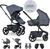EASYWALKER Set XL kočík kombinovaný Harvey NXT s príslušenstvom Deep Blue
