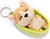 NICI kľúčenka spiaci Psík Welsh Corgi 12 cm, svetlo-zelený košík, GREEN