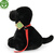 Plyšový labrador čierny s vodítkom 28 cm ECO-FRIENDLY