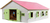 Kids Globe Horses Pferdestall aus Holz 72,5x38x60cm rosa 1:24 in Schachtel