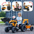 Falk Tractor a pedales 997Y Case CE con cargador frontal y remolque amarillo