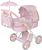 DeCuevas 85075 Faltbarer Puppenwagen mit Sonnenschirm und Tasche Sophie 2025 - 60 cm