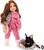 Götz Puppe Hannah mit schwarzem Hund 50cm
