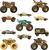 Mattel Hot Wheels Monster Trucks Bigfoot 50. výročie Set angličákov &amp; truckov