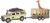 Kids Globe Traffic Land Rover Defender 14cm kov na spätný chod s prívesom 14cm a žirafa