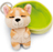 NICI kľúčenka spiaci Psík Welsh Corgi 12 cm, svetlo-zelený košík, GREEN