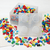 LEGO úložný box 4 s vekom - trblietavá priehľadná