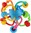 Hochet boule en plastique emmêlé 12cm