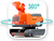 Falk Bager Kubota KX085-5 s otvárateľným sedadlom a prilbou