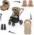 Set kolica Move Cross 5X + vreća Fluffy Combi + rukavice Fluffy 2, Latte Beige