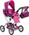 Bino Großer Kinderwagen mit Tasche – Rosa und Schwarz