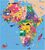 Mudpuppy Zemepisné puzzle Mapa Afriky 70 dielikov