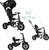 QPLAY Trojkolka Rito air gel (Rubber) Black, vek 10-72 mesiacov