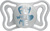 CHICCO Cumlík Physio Light silikónový chlapec 2-6m, 2 ks