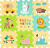 PETITE&amp;MARS Podlahové skladacie puzzle Nexli 6 ks, Forest Friends