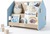 BusyKids Bibliothèque double face sur roulettes bleue