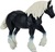 Mein Cydesdale Pferd ist schwarz.