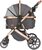 Kinderwagen Kenyone 62x90x108cm schwarz, goldene Konstruktion