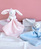 Doudou Darilni set roza - zajček z miško 10 cm