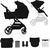 KINDERKRAFT SELECT Kočík kombinovaný Yoxi 2v1 Pure Black