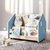 BusyKids Bibliothèque double face sur roulettes bleue