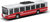 Autobus MHD červený 16 cm