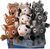Hračky Dog Fantasy Playful Box Laughing zvieratká pískacie a šuštiaci chvost mix 29cm 18ks