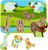 Lucy &amp; Leo 226 Zvieratká na farme - drevené vkladacie puzzle 7 dielov