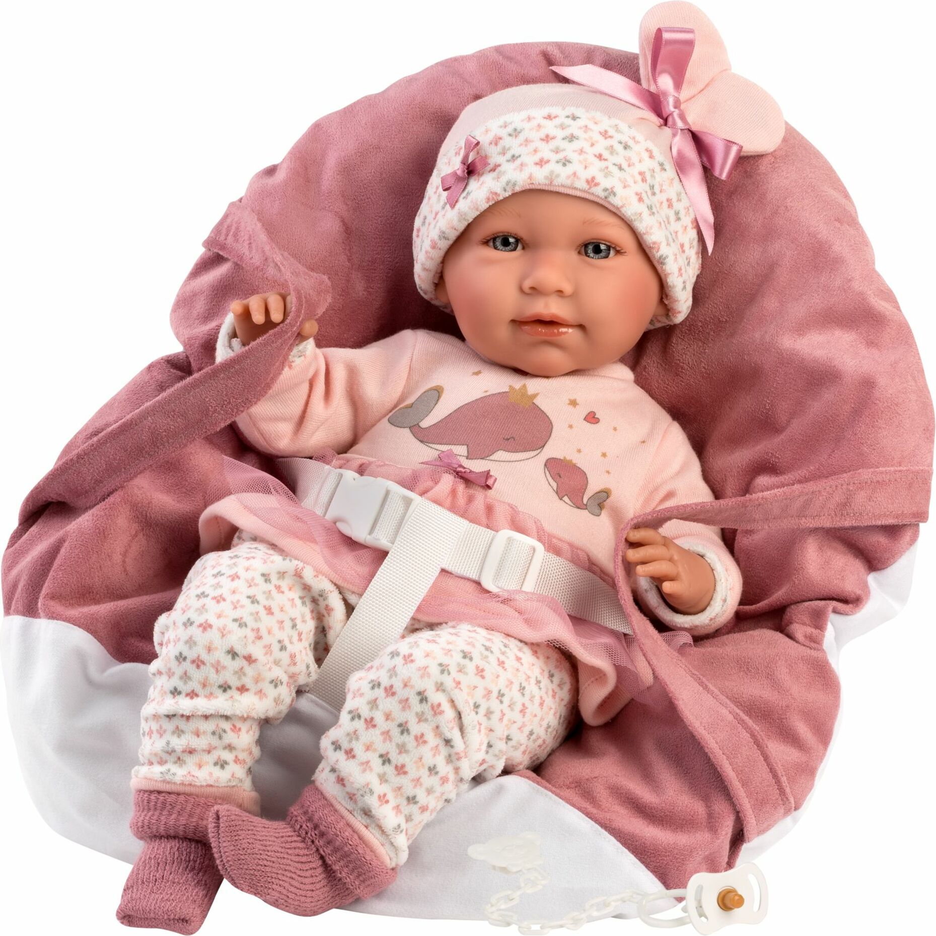 Llorens 74014 NEW BORN - realistická panenka miminko se zvuky a měkkým látkovým tělem - 42