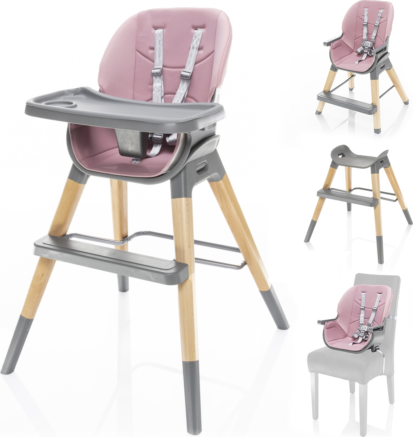 Dětská židle Nuvio, Blush pink