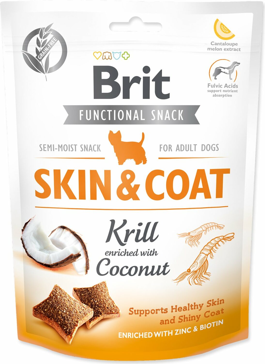 Pochoutka Brit Care Dog Functional Snack Skin&Coat plody moře 150g
