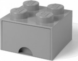 LEGO® úložný box 4 - se zásuvkou šedá 250 x 250 x 180 mm