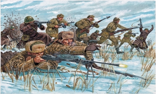 Model Kit figurky 6069 - WWII -RUSSIAN Infantry (WINTER UNIF) (1:72)