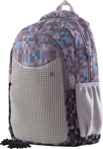 PIXIE CREW Kreativní studentský batoh šedo-modrý