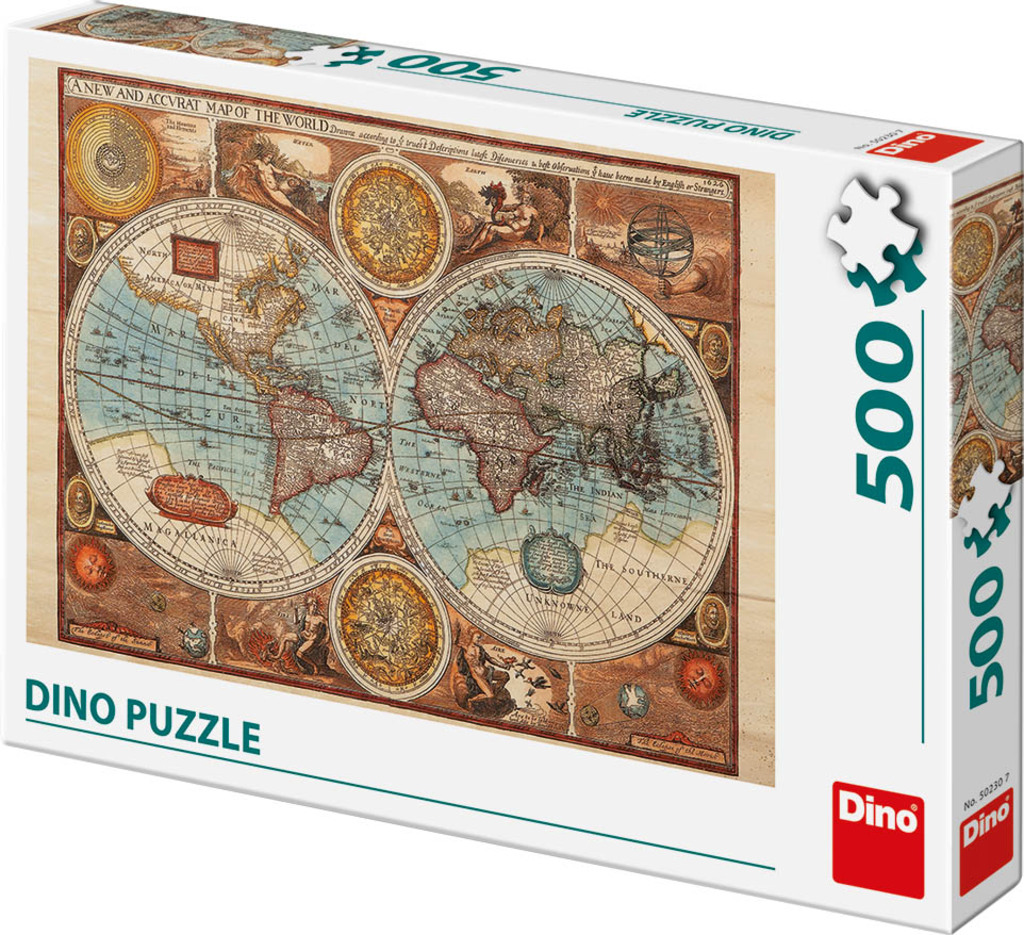 Dino Mapa světa Z R. 1626 500 Puzzle