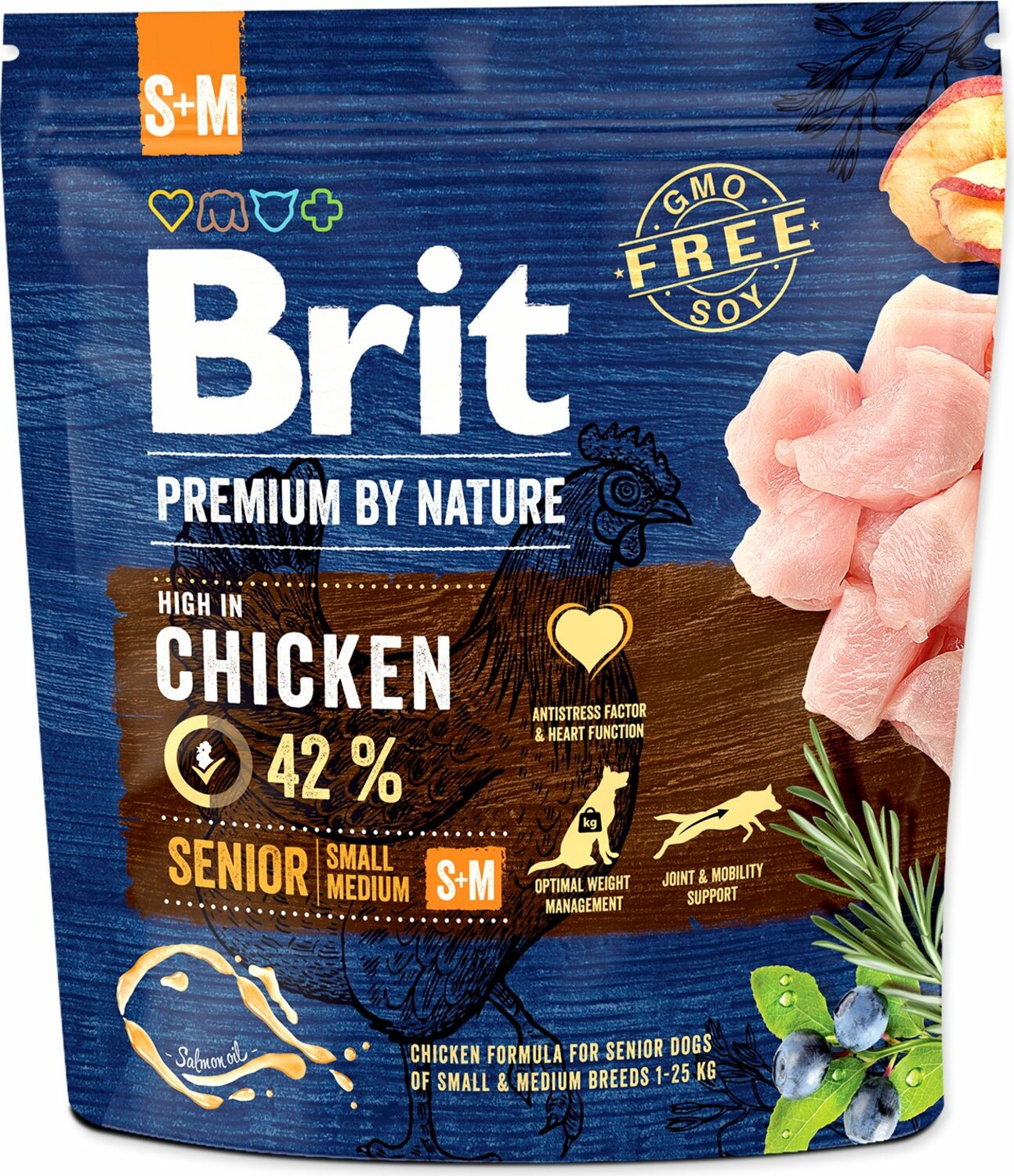 Krmivo Brit Premium by Nature senior S+M 1kg