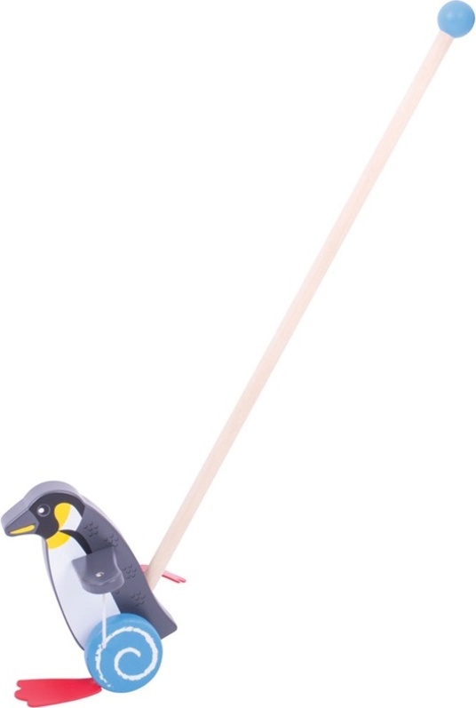 Bigjigs Baby Dřevěný tučňák na tyči