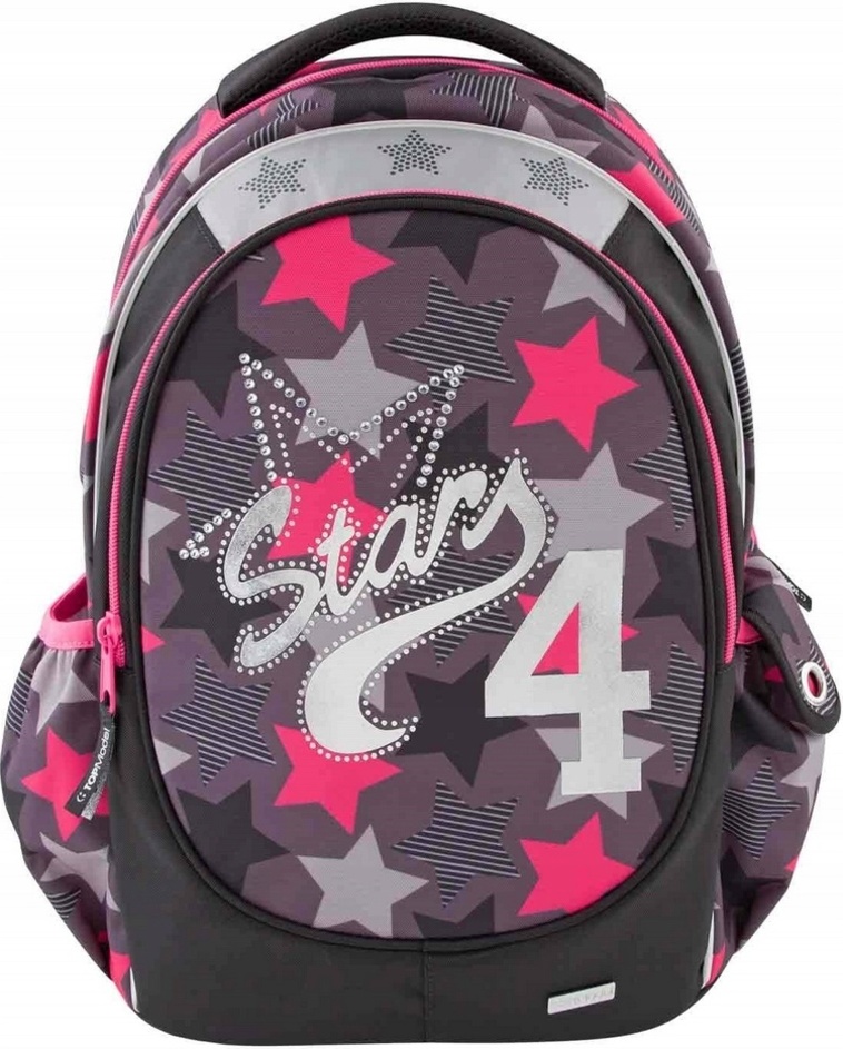 Školní batoh Top Model, Star 4, šedo-růžový