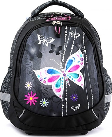 Studentský batoh Target, Černý, s motýly