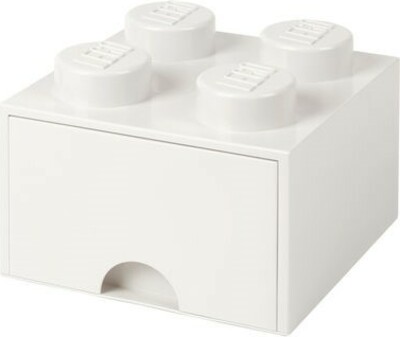LEGO® úložný box 4 - se zásuvkou bílá 250 x 250 x 180 mm