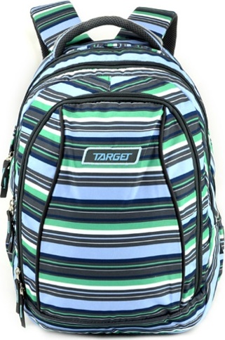 Školní batoh 2v1 Target, Zeleno-modro-šedé pruhy