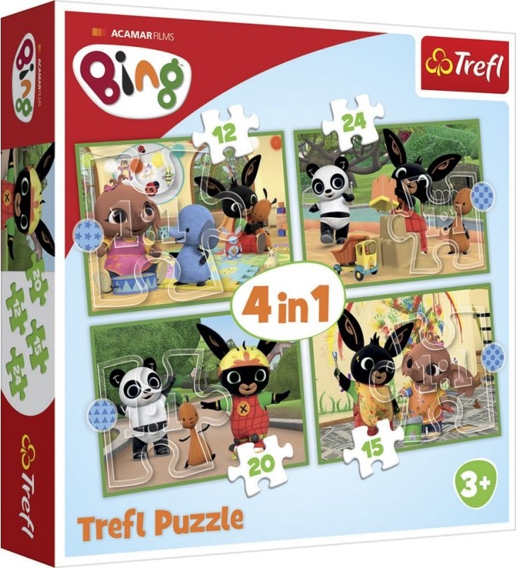 Trefl puzzle 4v1 Bing a jeho přátelé