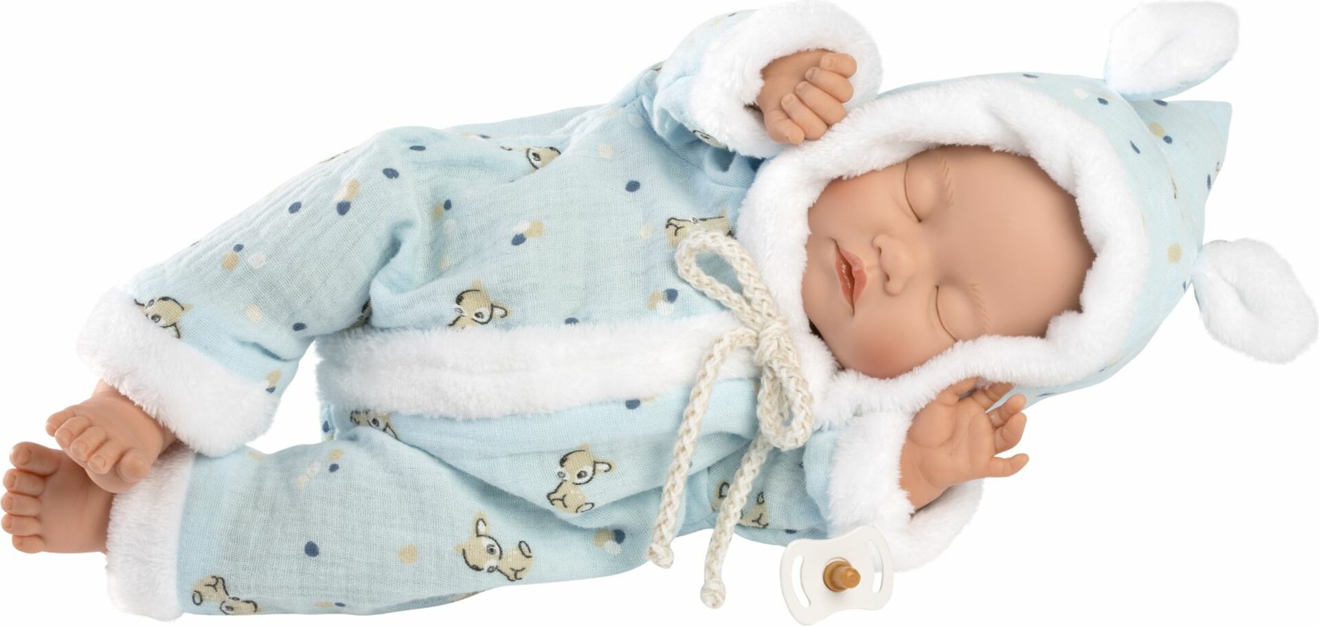 Llorens 63301 LITTLE BABY - spící realistická panenka miminko s měkkým látkovým tělem - 32