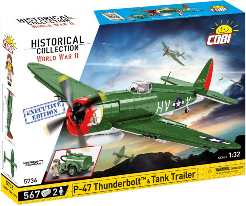 Cobi 5736 II WW P-47 Thunderbolt & cisterna, 1:32, 567 k, 2 f EXECUTIVE EDITION