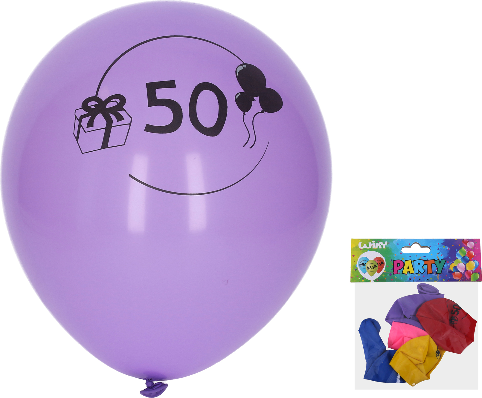 Balónek 30 cm - sada 5ks, s číslem 50